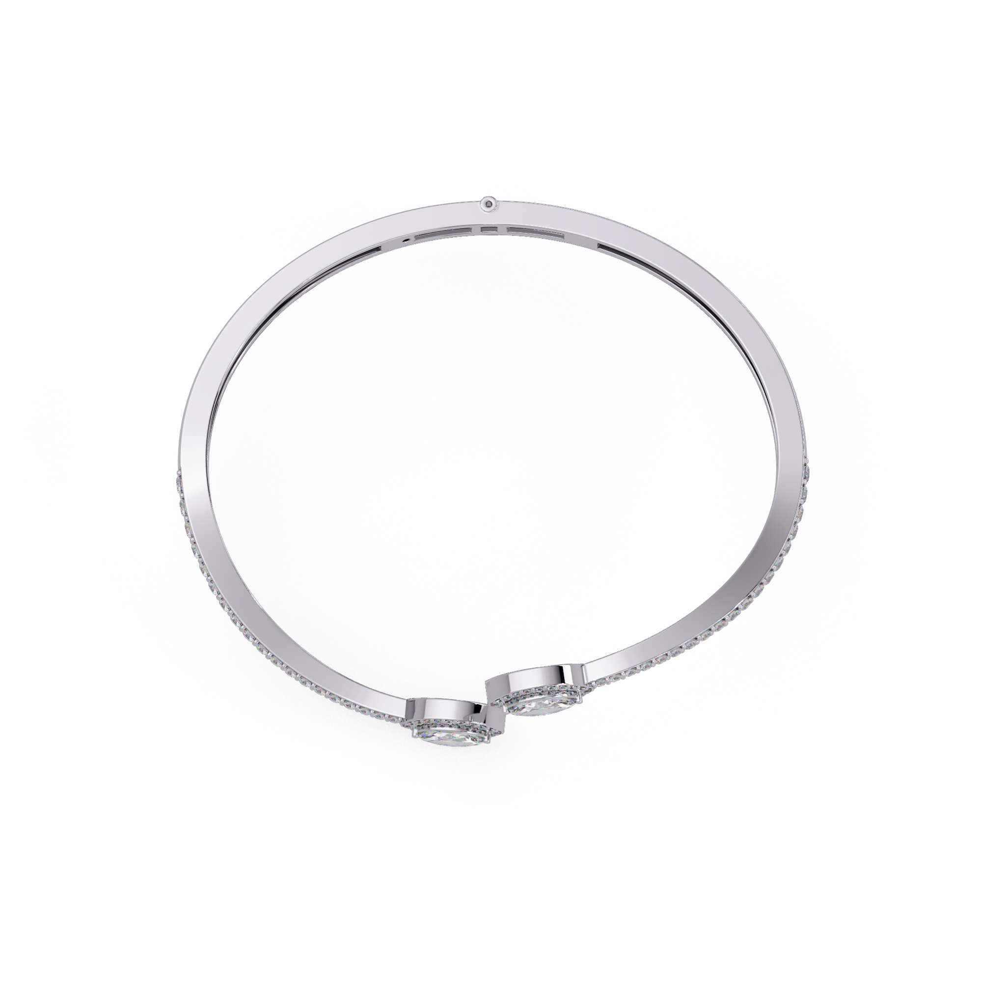 Marquise Halo Open Diamond Cuff Bracelet