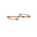 Marquise Halo Open Diamond Cuff Bracelet