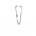 Oval Halo Open Diamond Cuff Bracelet