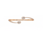 Oval Halo Open Diamond Cuff Bracelet