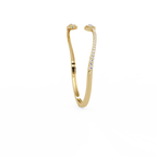 Oval Halo Open Diamond Cuff Bracelet