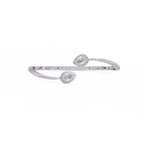Pear Halo Diamond Open Cuff Bracelet