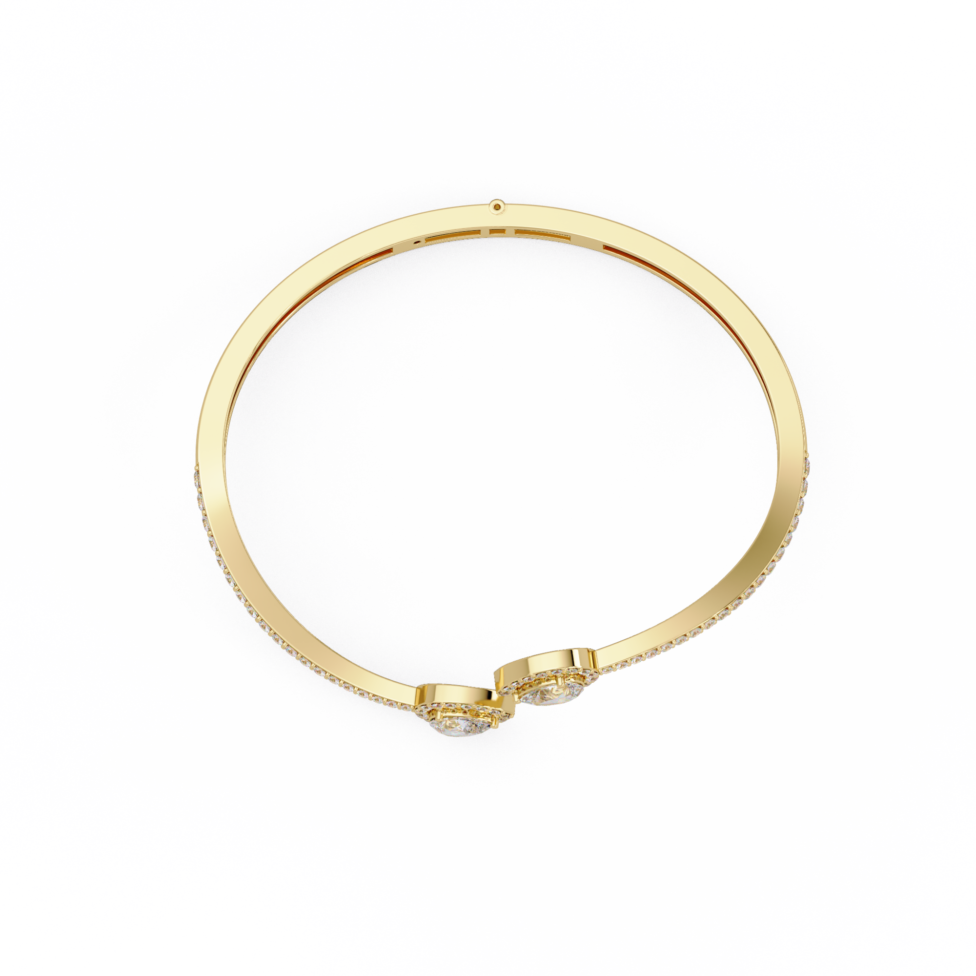 Pear Halo Diamond Open Cuff Bracelet