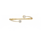 Round Halo Open Diamond Cuff Bracelet