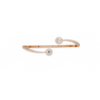 Round Halo Open Diamond Cuff Bracelet