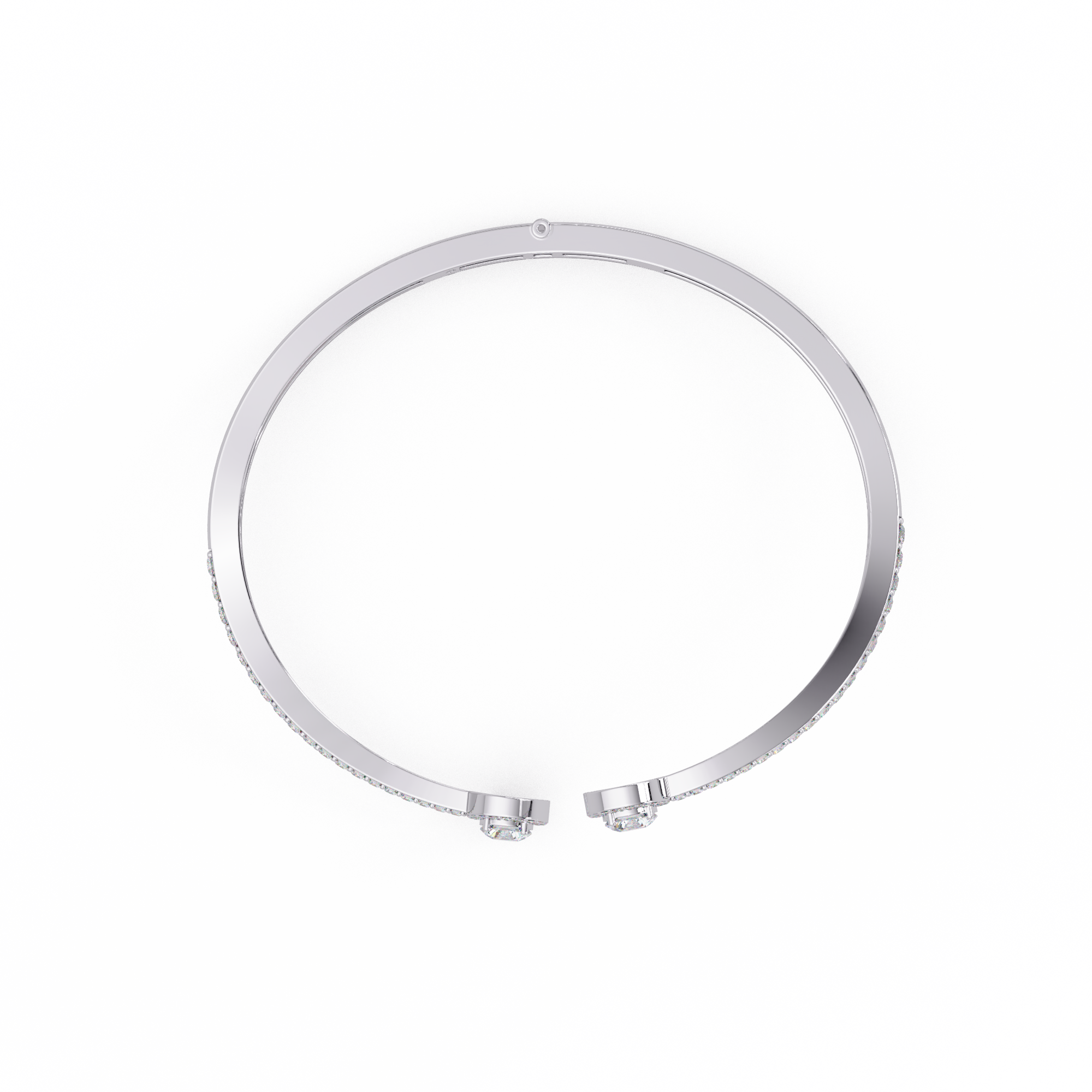 Round Halo Open Diamond Cuff Bracelet