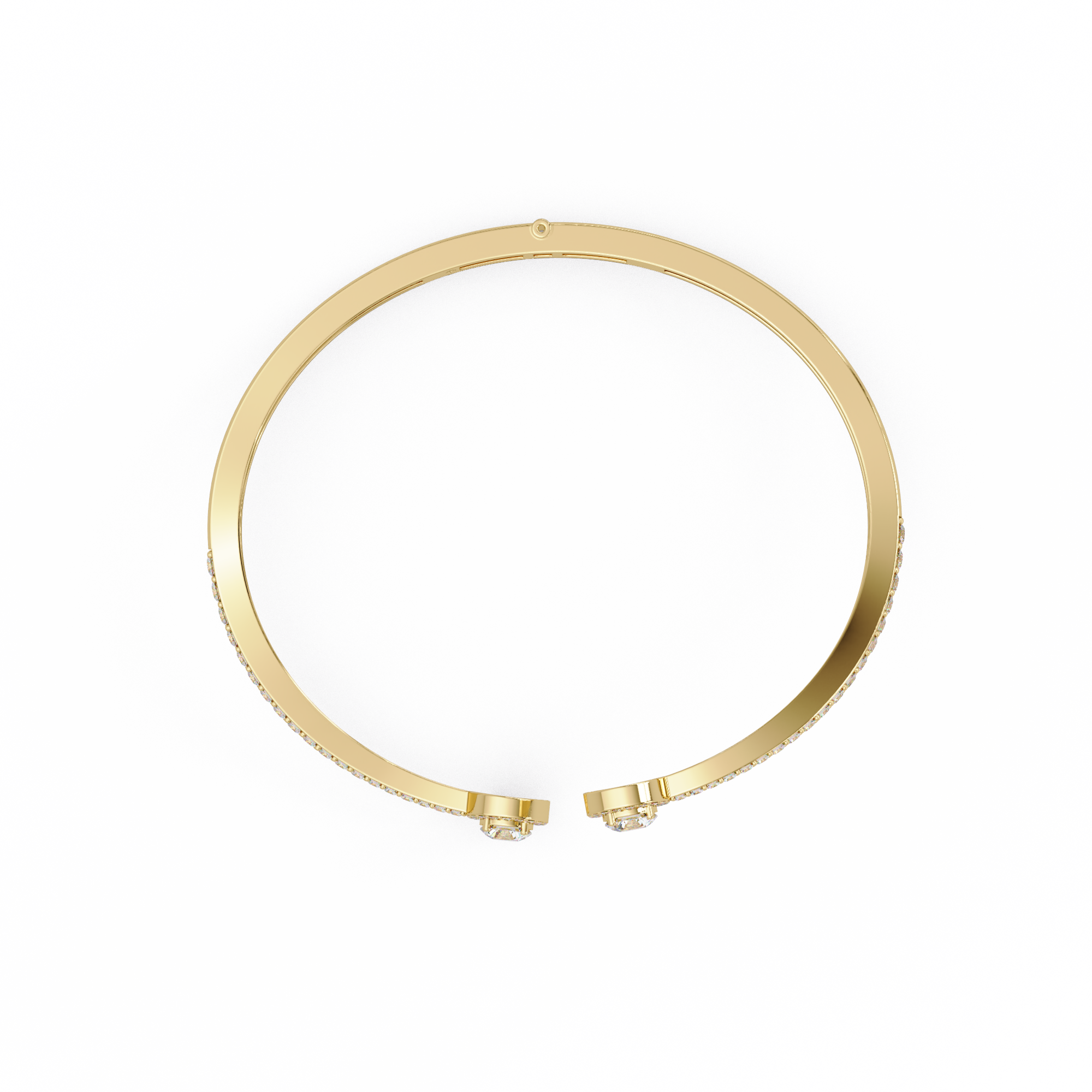 Round Halo Open Diamond Cuff Bracelet