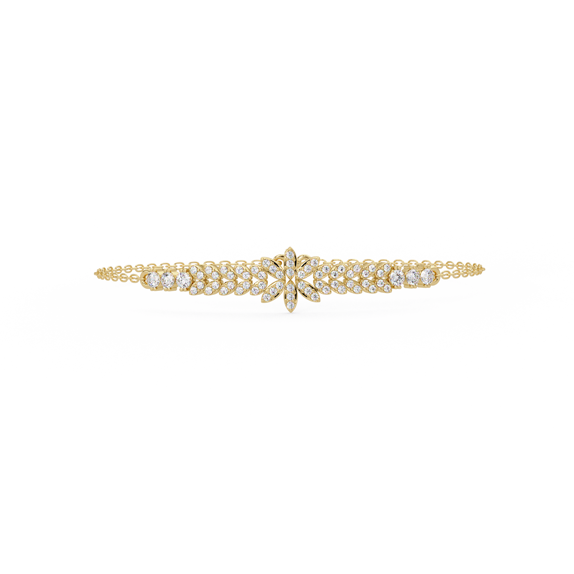Floral Diamond Tennis Bracelet
