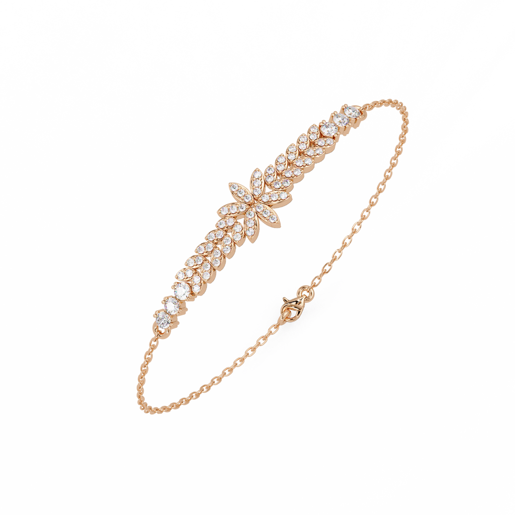 Floral Diamond Tennis Bracelet