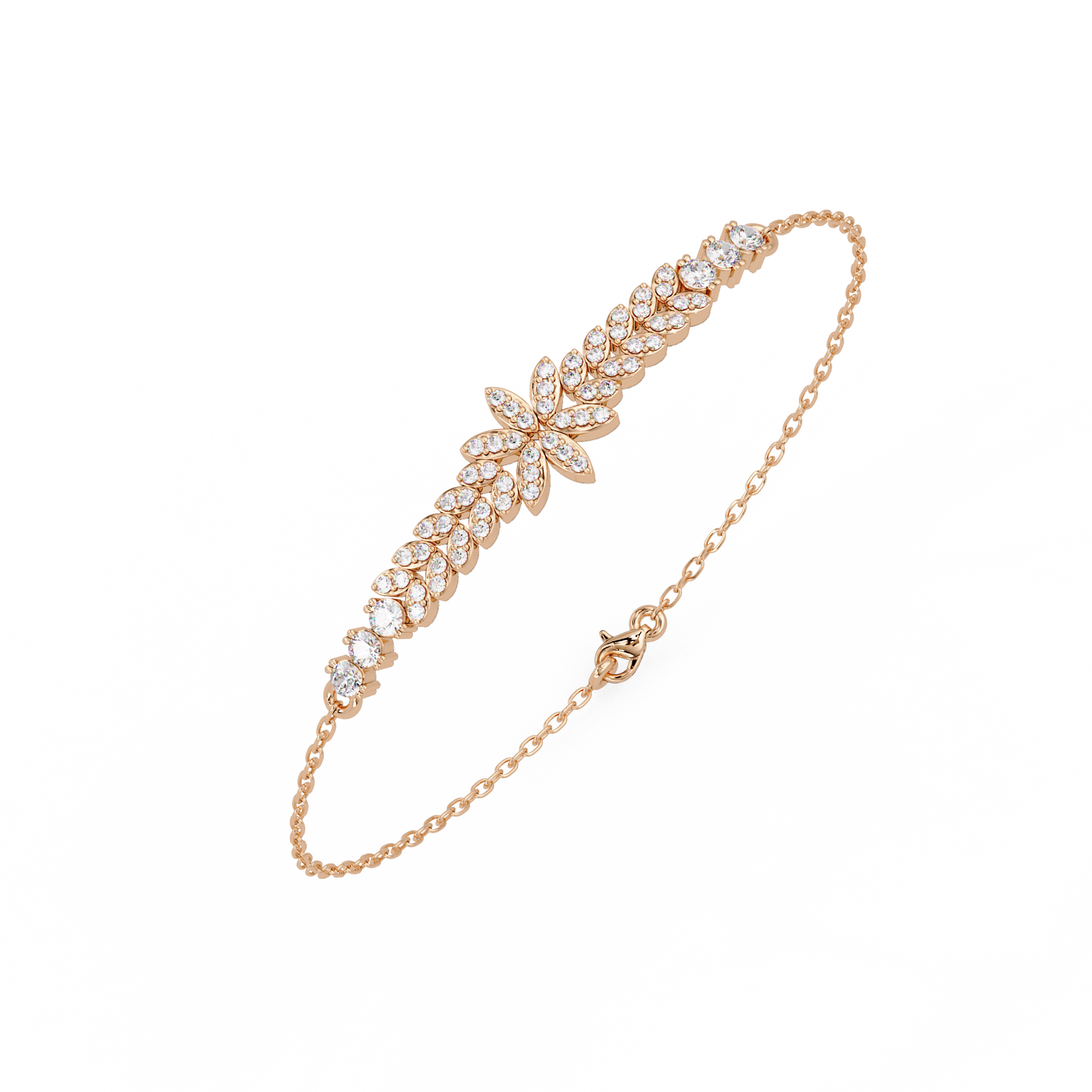 Floral Diamond Tennis Bracelet
