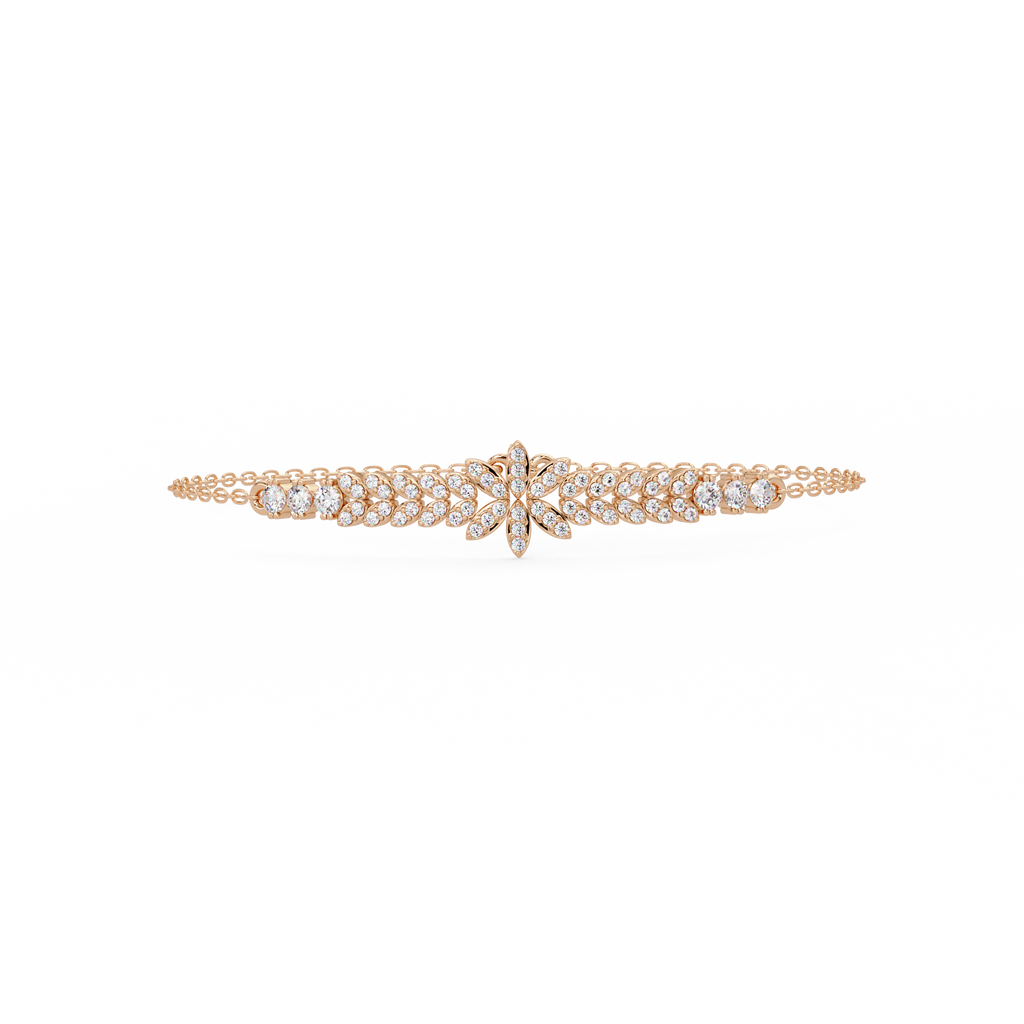 Floral Diamond Tennis Bracelet