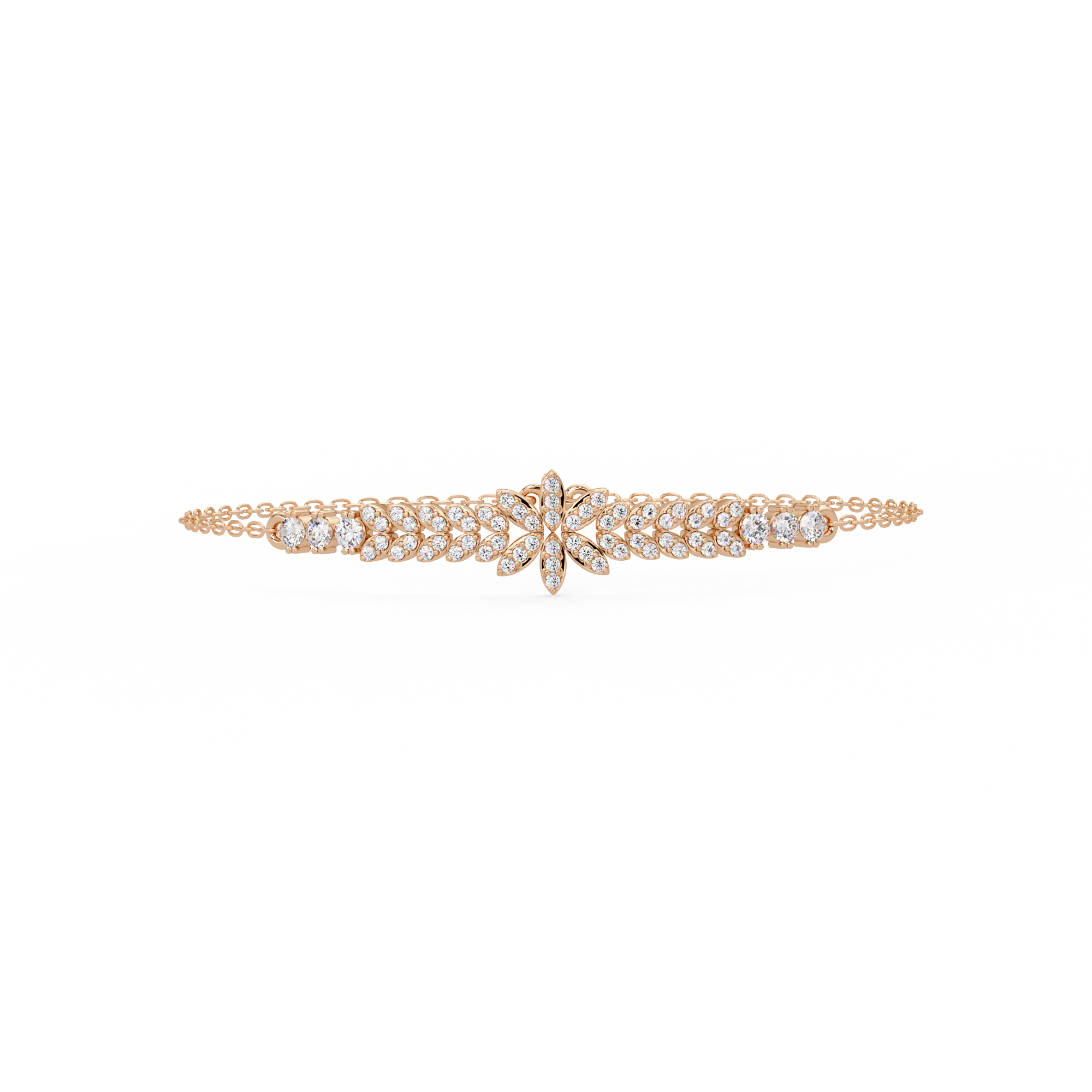 Floral Diamond Tennis Bracelet
