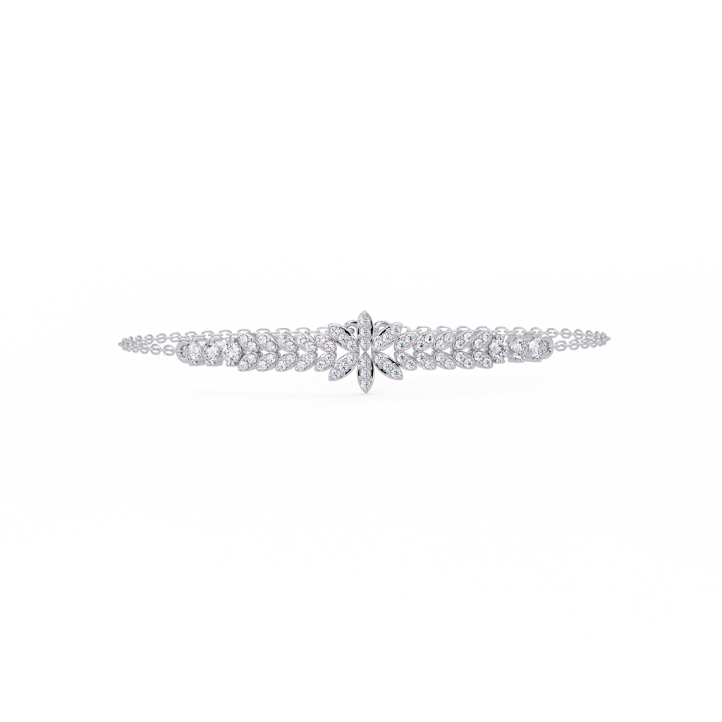 Floral Diamond Tennis Bracelet