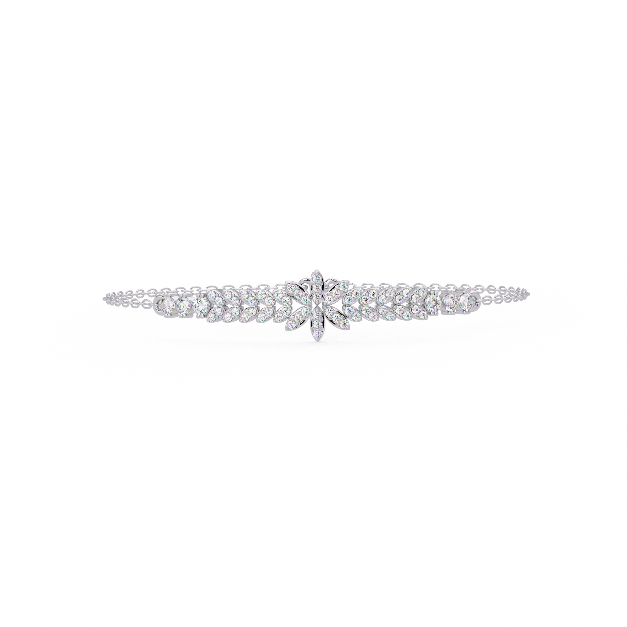 Floral Diamond Tennis Bracelet