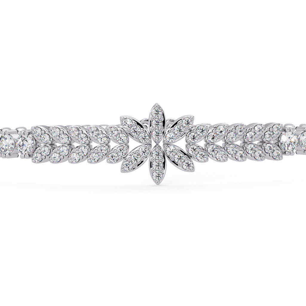 Floral Diamond Tennis Bracelet