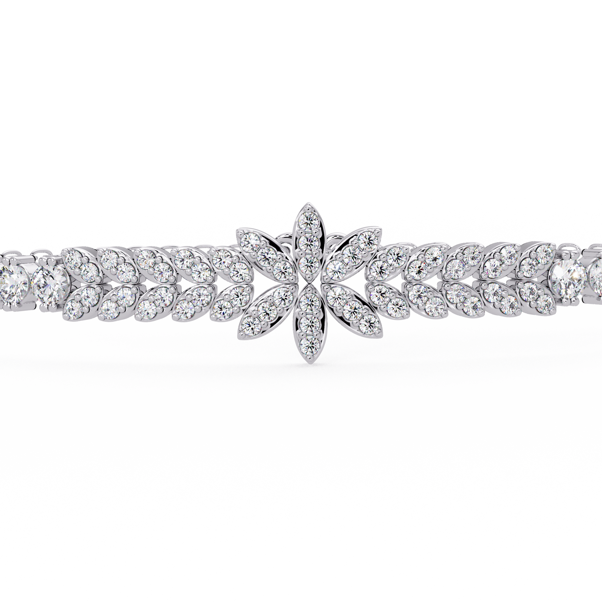 Floral Diamond Tennis Bracelet