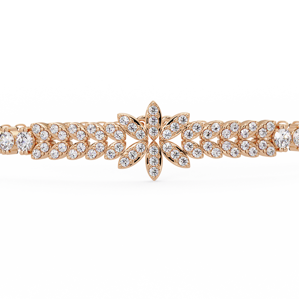 Floral Diamond Tennis Bracelet