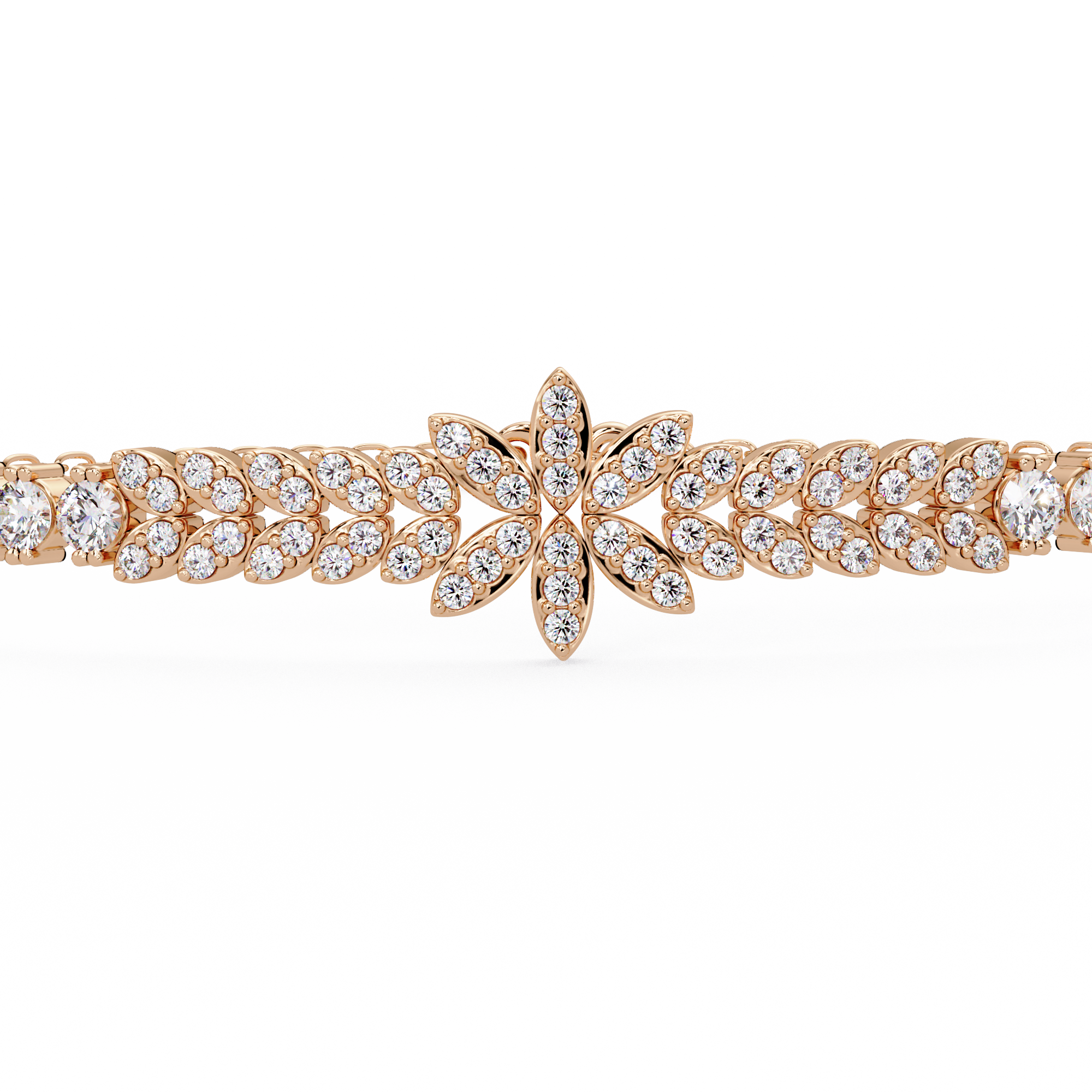 Floral Diamond Tennis Bracelet