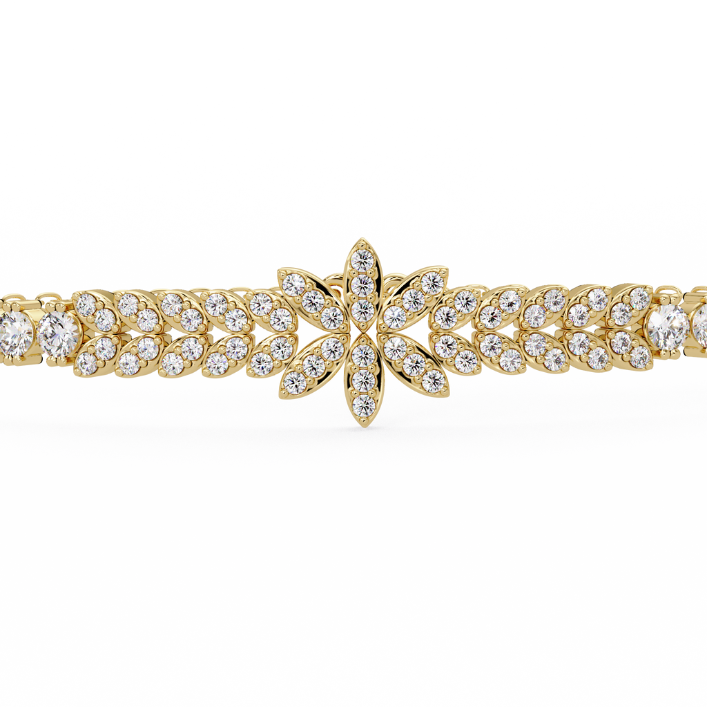 Floral Diamond Tennis Bracelet