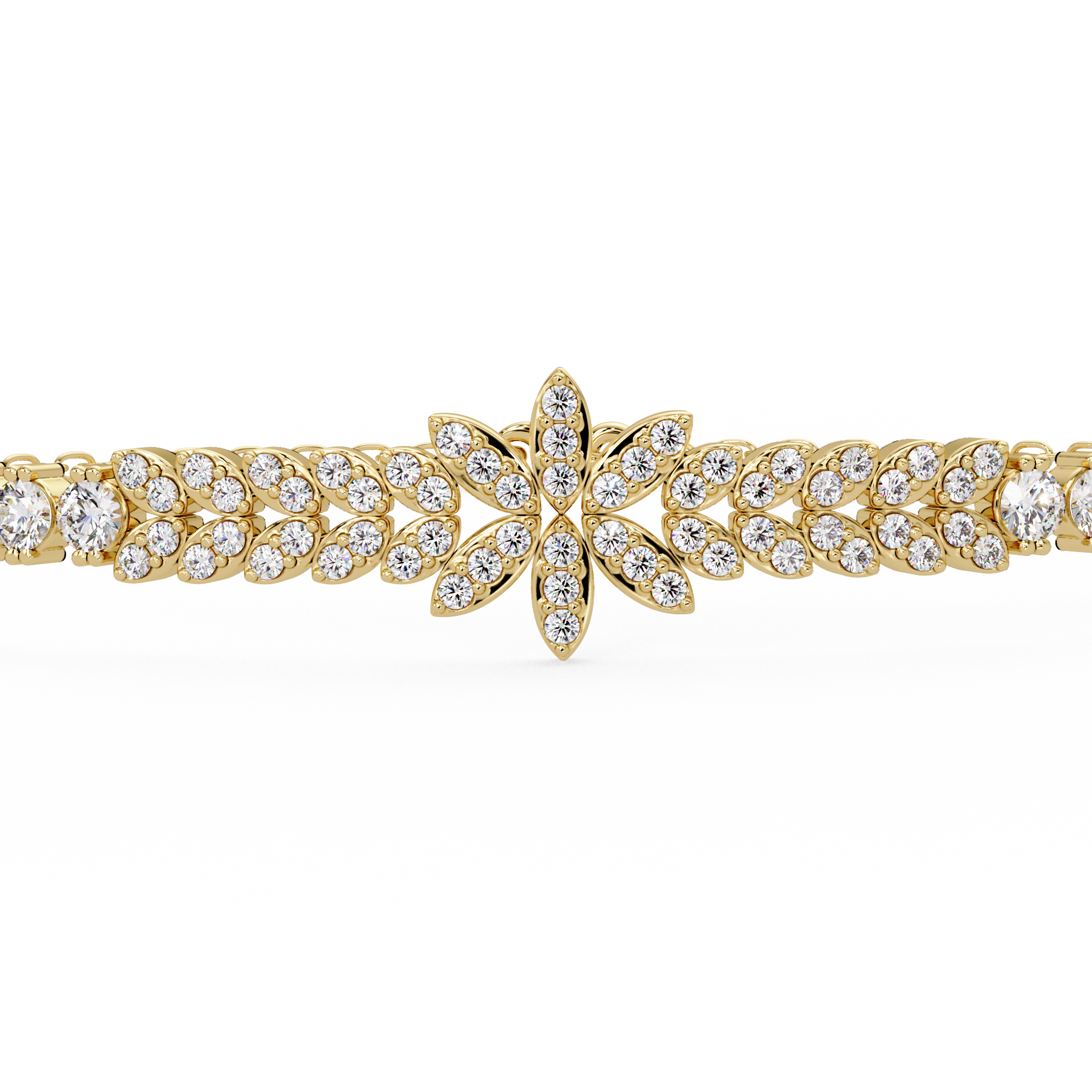 Floral Diamond Tennis Bracelet