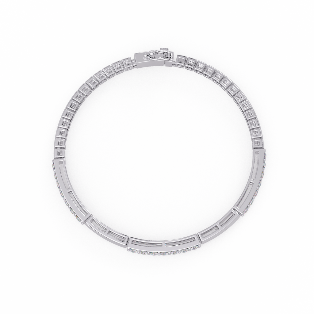 Classic Round Diamond Bar Tennis Bracelet