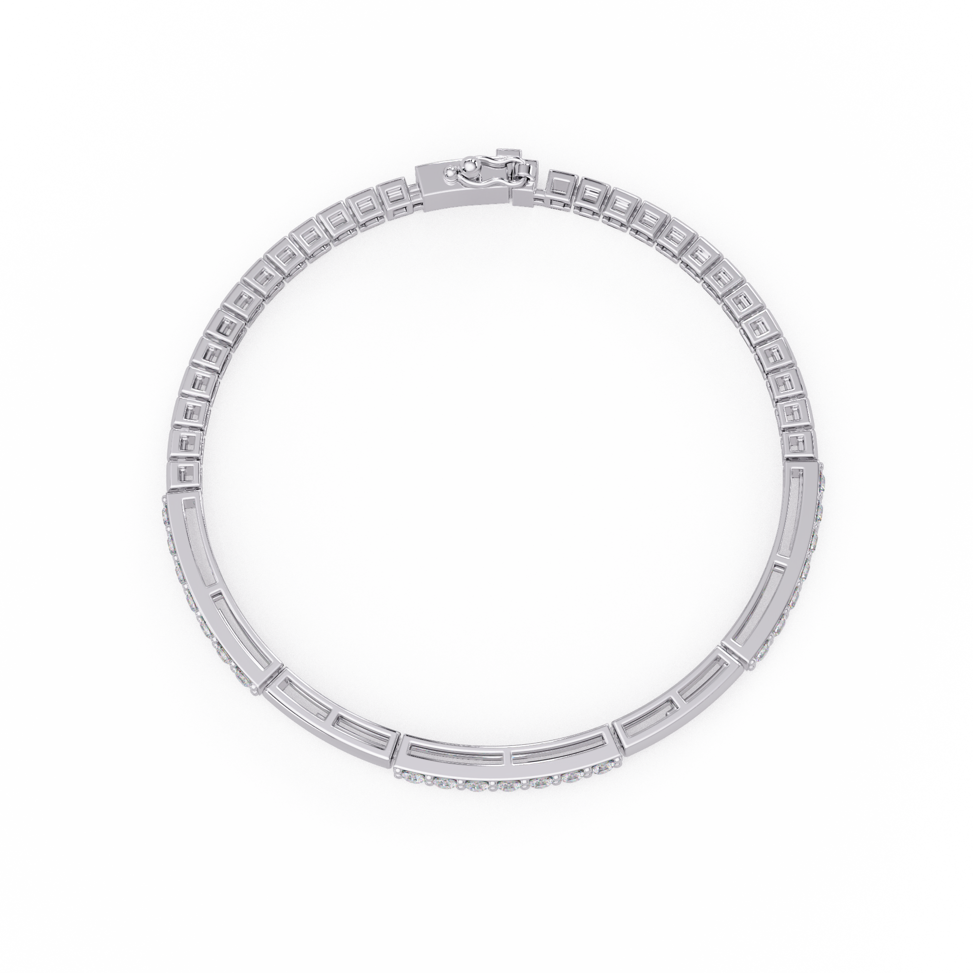 Classic Round Diamond Bar Tennis Bracelet