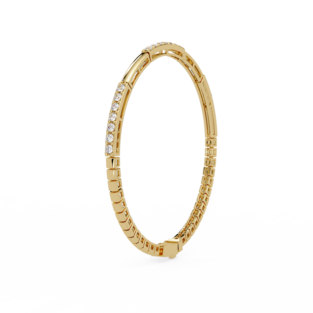Classic Round Diamond Bar Tennis Bracelet