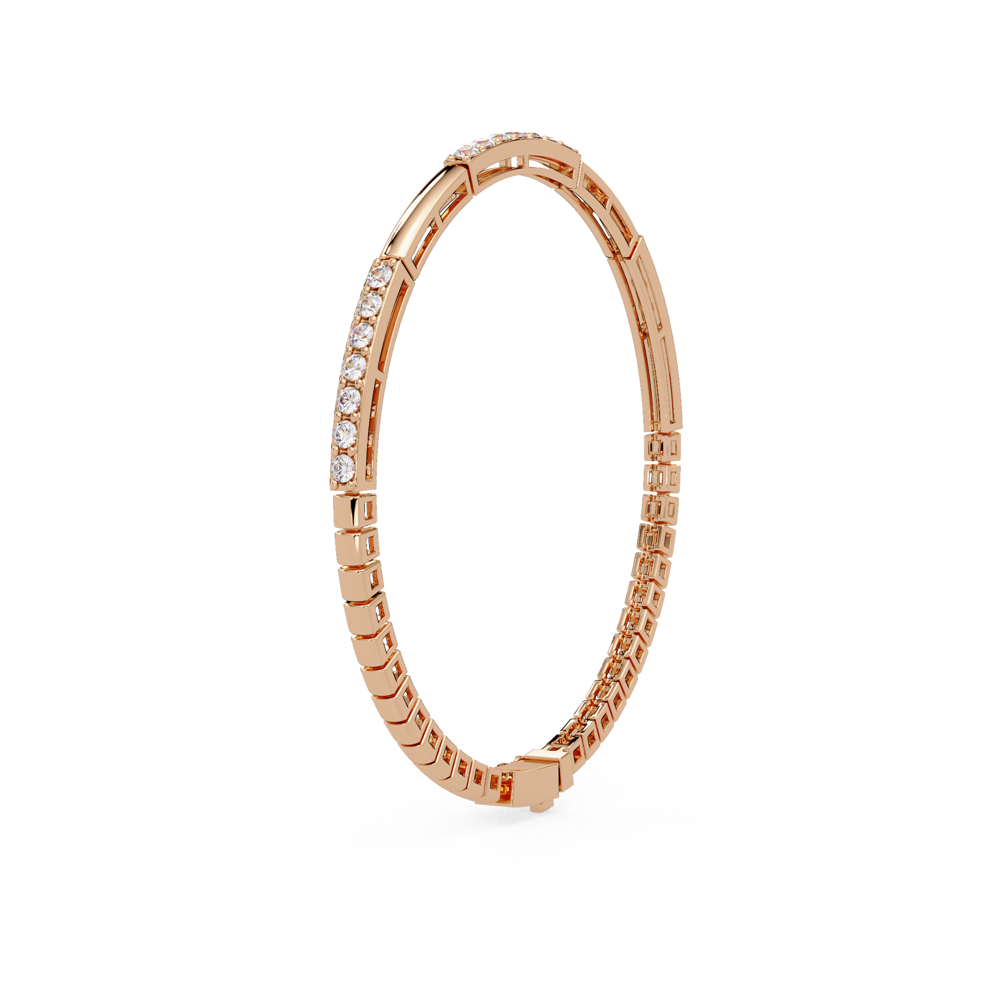 Classic Round Diamond Bar Tennis Bracelet