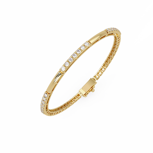 Classic Round Diamond Bar Tennis Bracelet