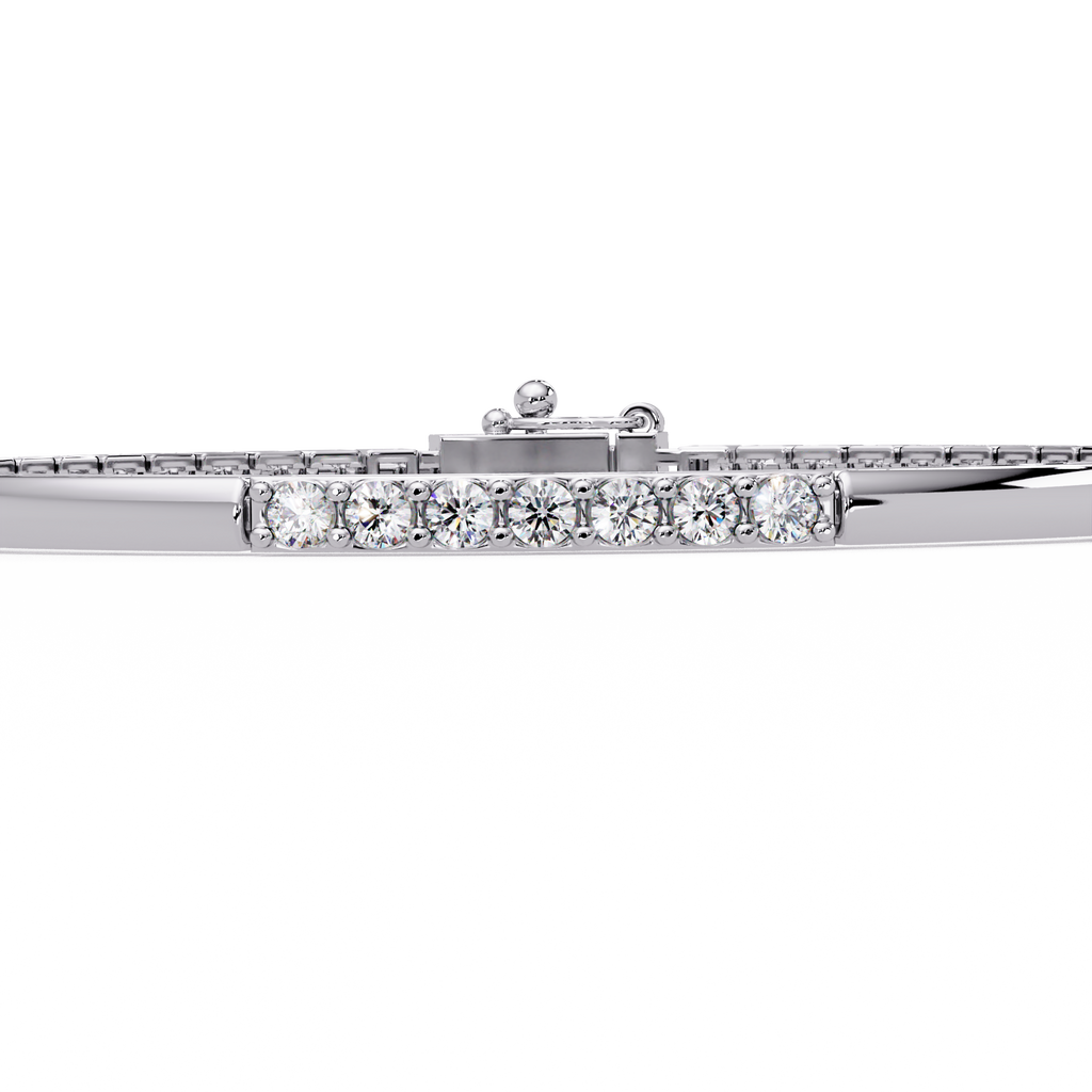 Classic Round Diamond Bar Tennis Bracelet