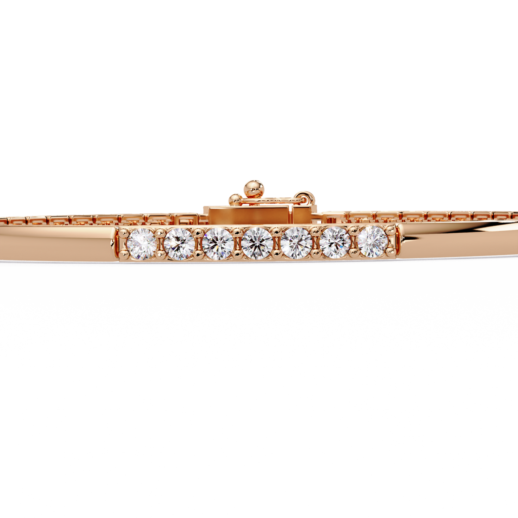 Classic Round Diamond Bar Tennis Bracelet