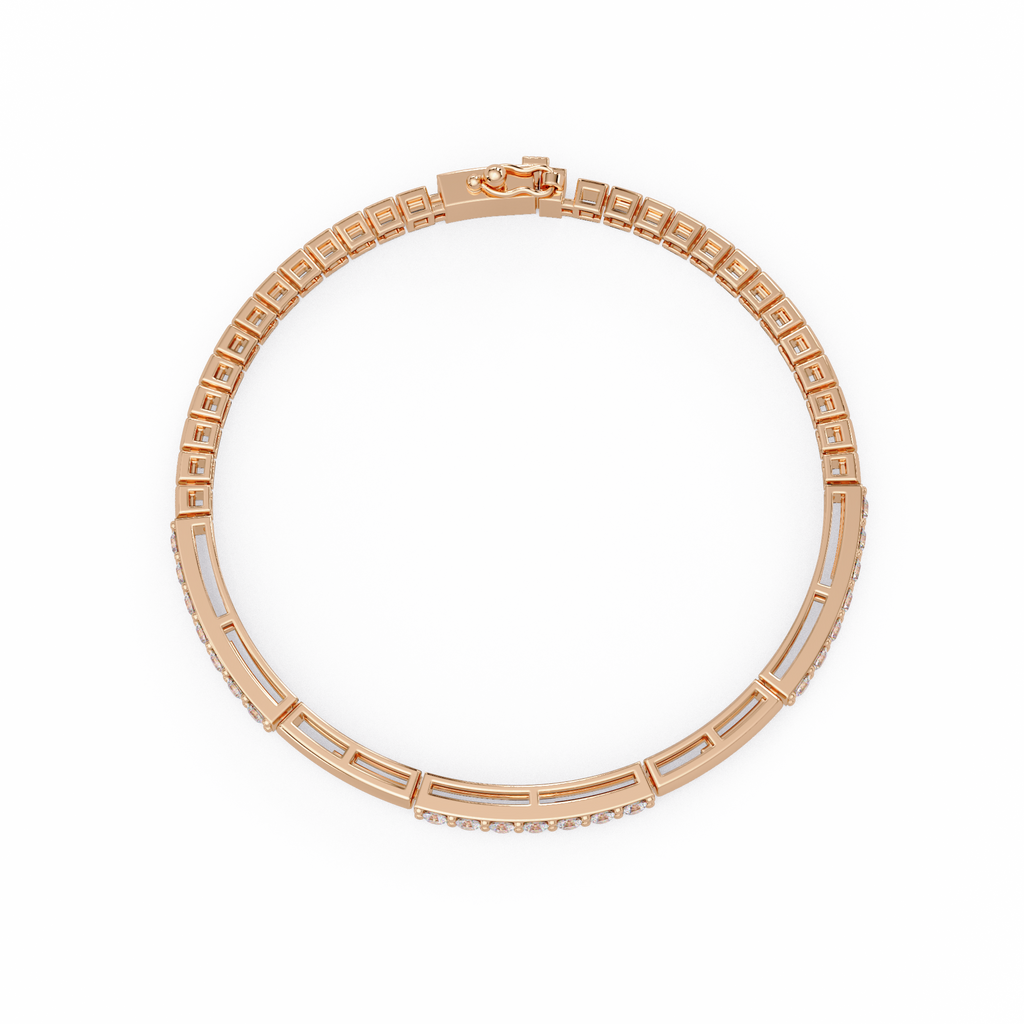 Classic Round Diamond Bar Tennis Bracelet