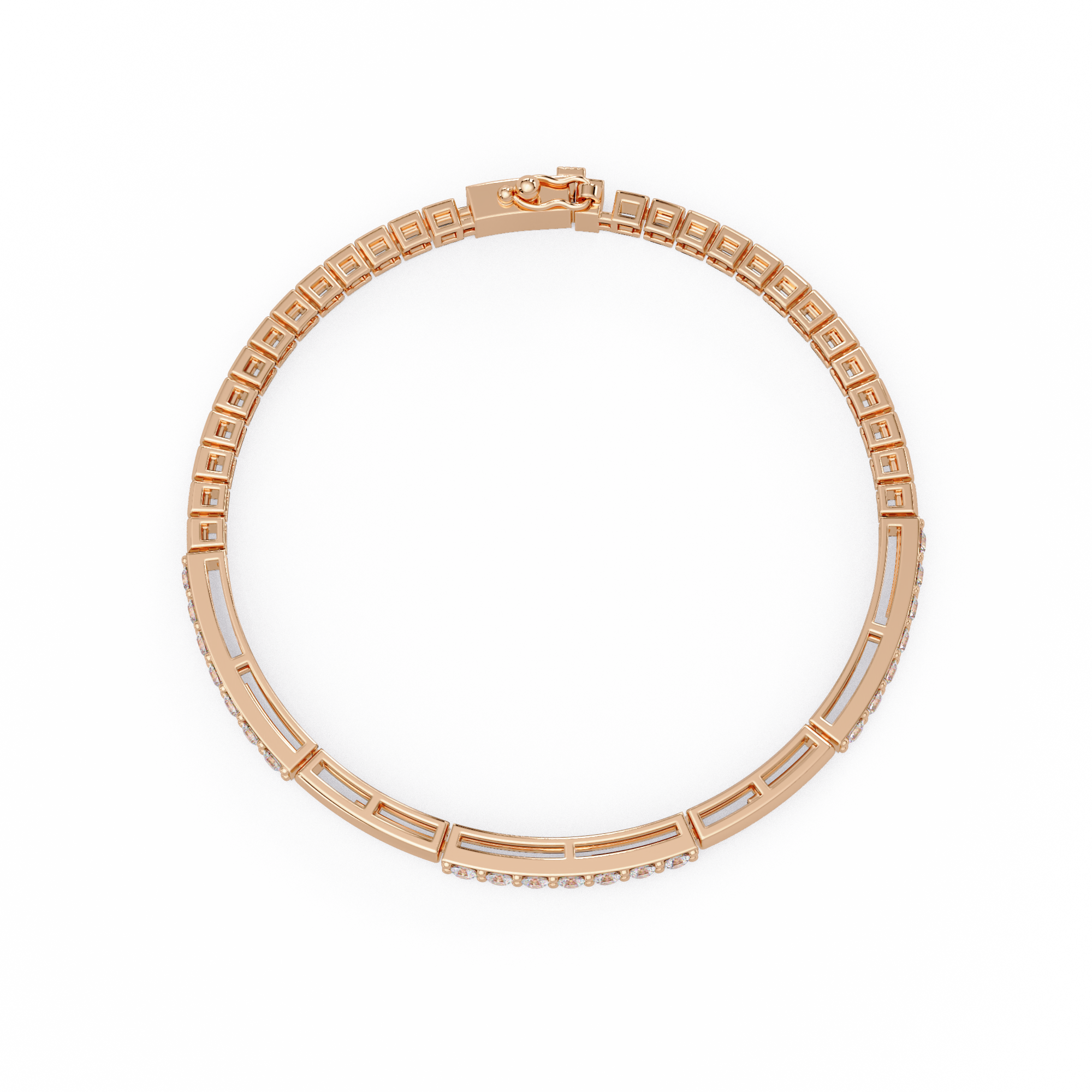 Classic Round Diamond Bar Tennis Bracelet