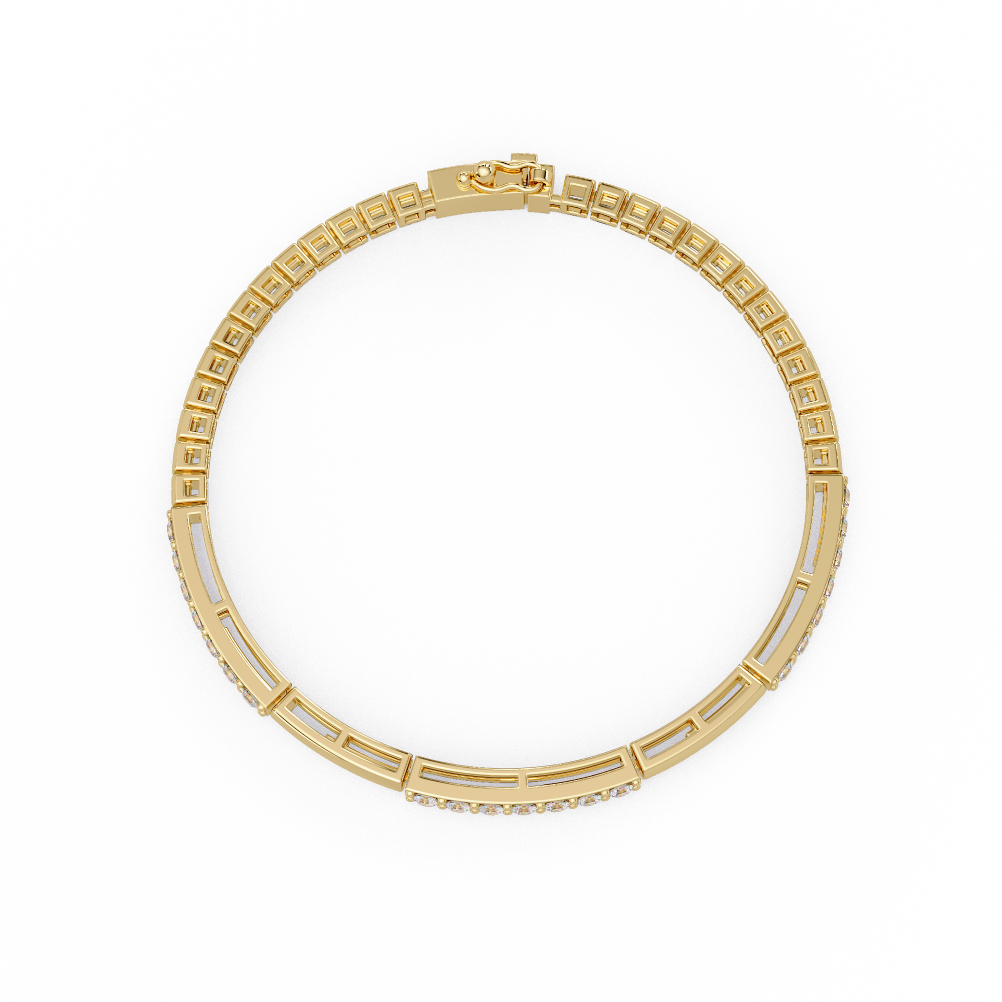 Classic Round Diamond Bar Tennis Bracelet