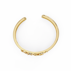Floral Pear Cut Diamond Open Cuff Bracelet
