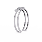 Floral Pear Cut Diamond Open Cuff Bracelet