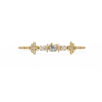 Butterfly Floral Cushion Cut Diamond Tennis Bracelet