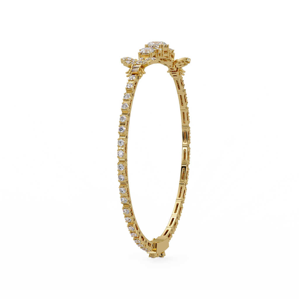 Butterfly Floral Cushion Cut Diamond Tennis Bracelet