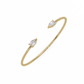 Pear Cut Diamond Open Cuff Bangle Bracelet | Minimalist Luxury Bracelet for Women