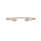 Pear Cut Diamond Open Cuff Bangle Bracelet | Minimalist Luxury Bracelet for Women