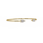 Pear Cut Diamond Open Cuff Bangle Bracelet | Minimalist Luxury Bracelet for Women