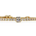 Asscher Diamond Station Tennis Bracelet