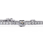 Asscher Diamond Station Tennis Bracelet