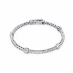Asscher Diamond Station Tennis Bracelet