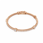 Asscher Diamond Station Tennis Bracelet