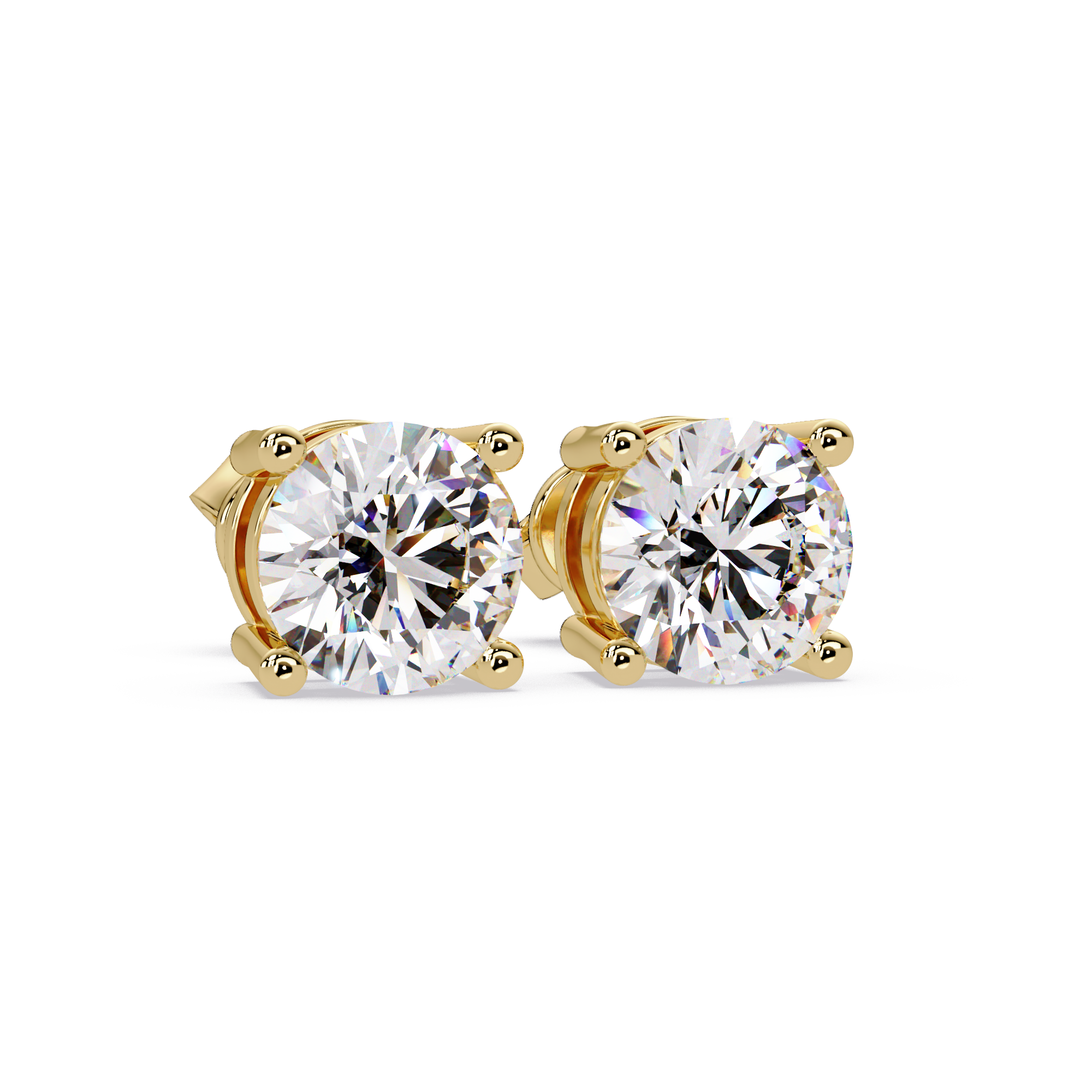Round Brilliant Cut Solitaire Stud Earrings – 2.57 CTW