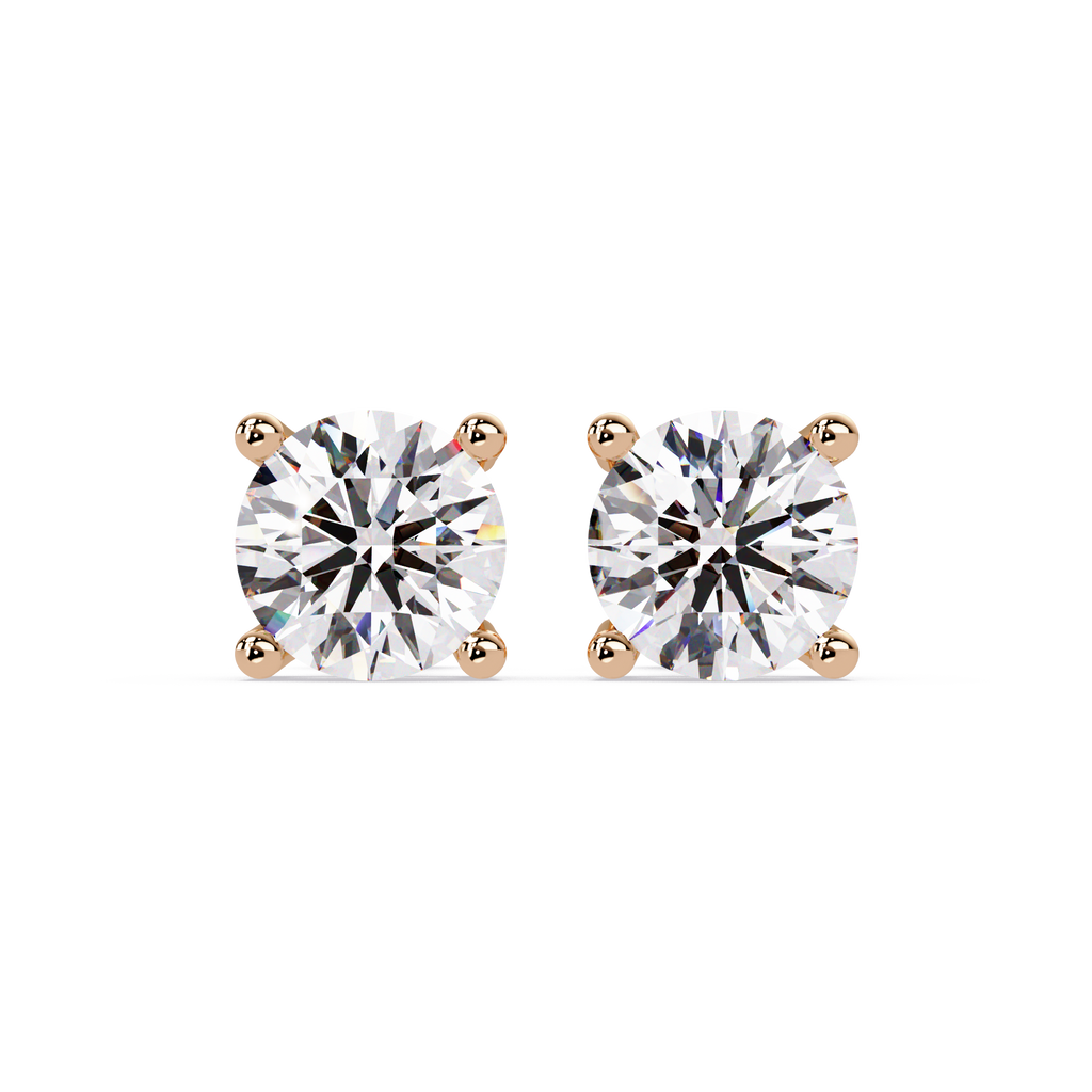 Round Brilliant Cut Solitaire Stud Earrings – 2.57 CTW