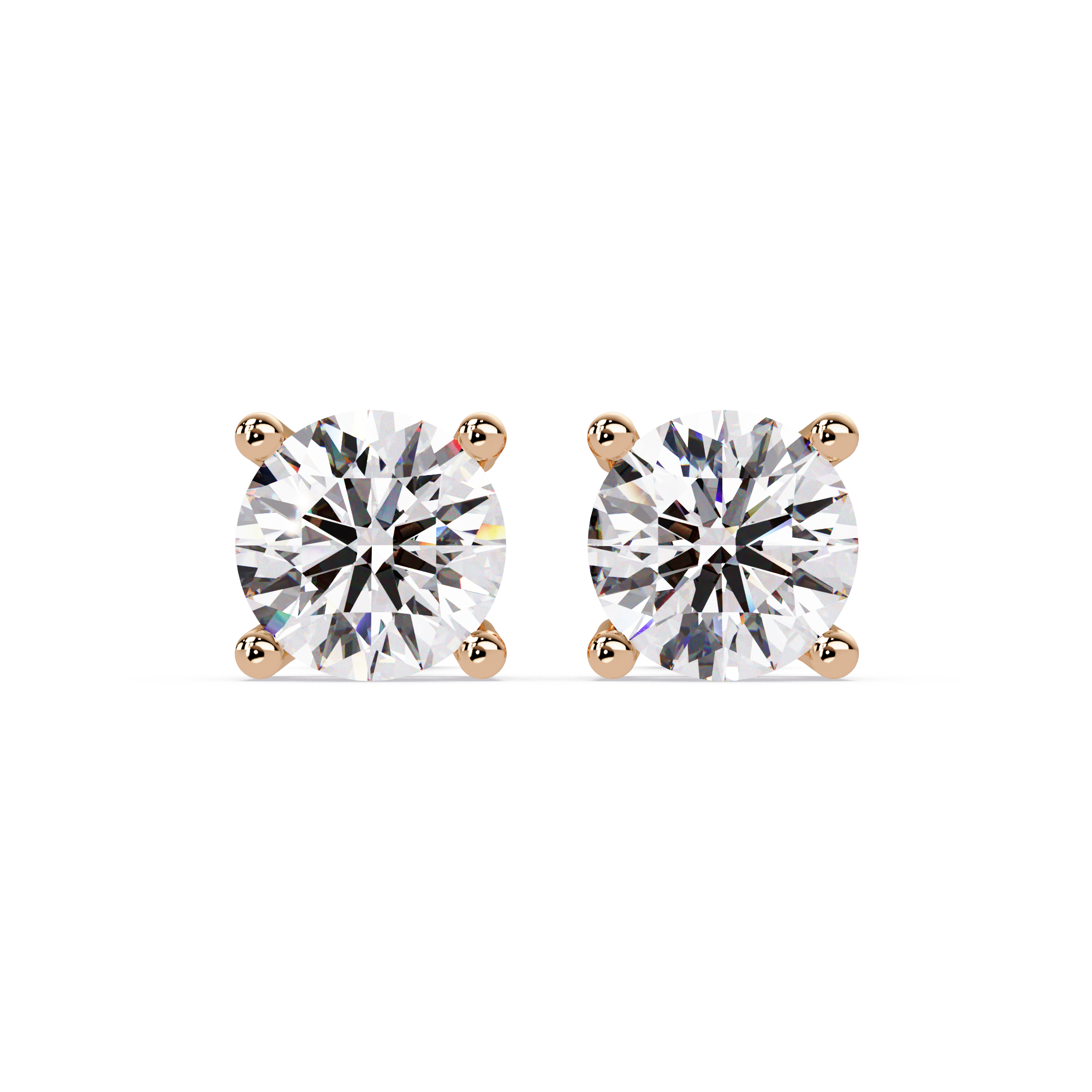 Round Brilliant Cut Solitaire Stud Earrings – 2.57 CTW