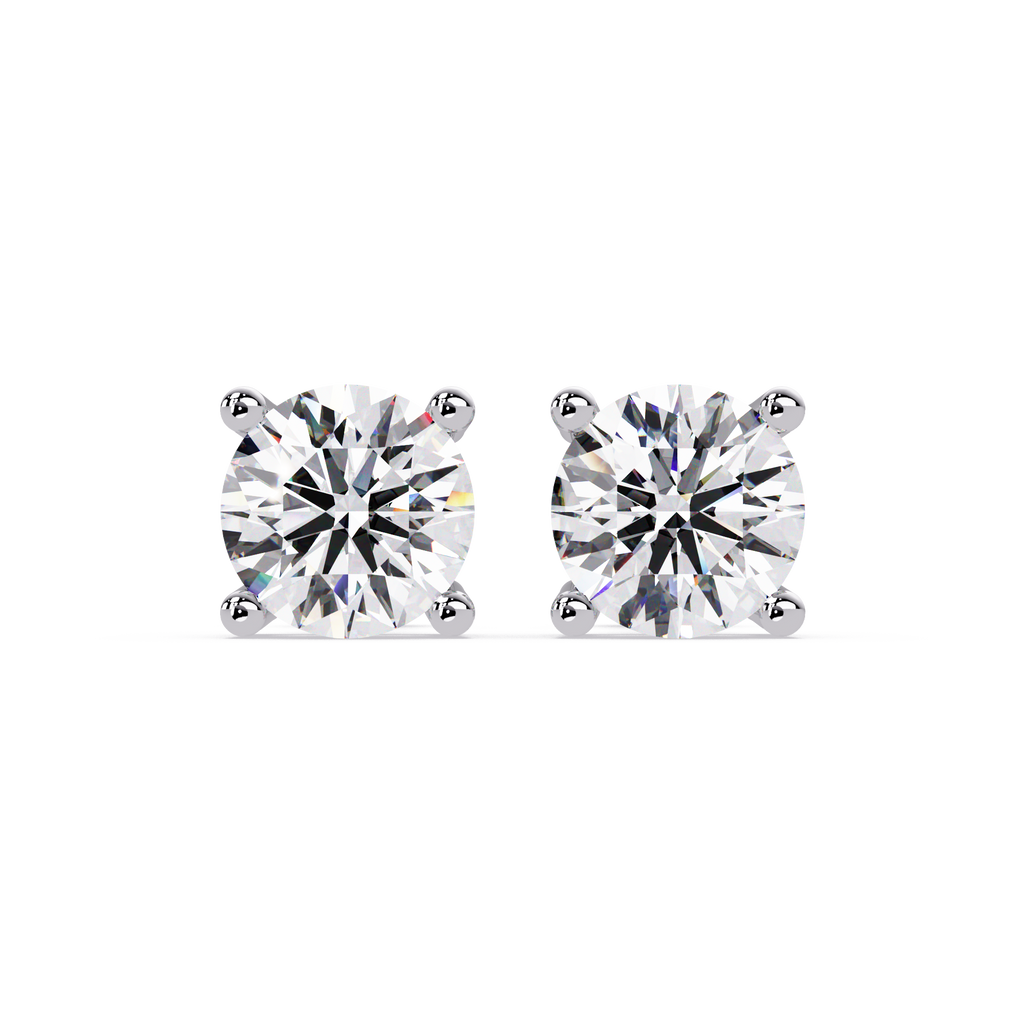 Round Brilliant Cut Solitaire Stud Earrings – 2.57 CTW
