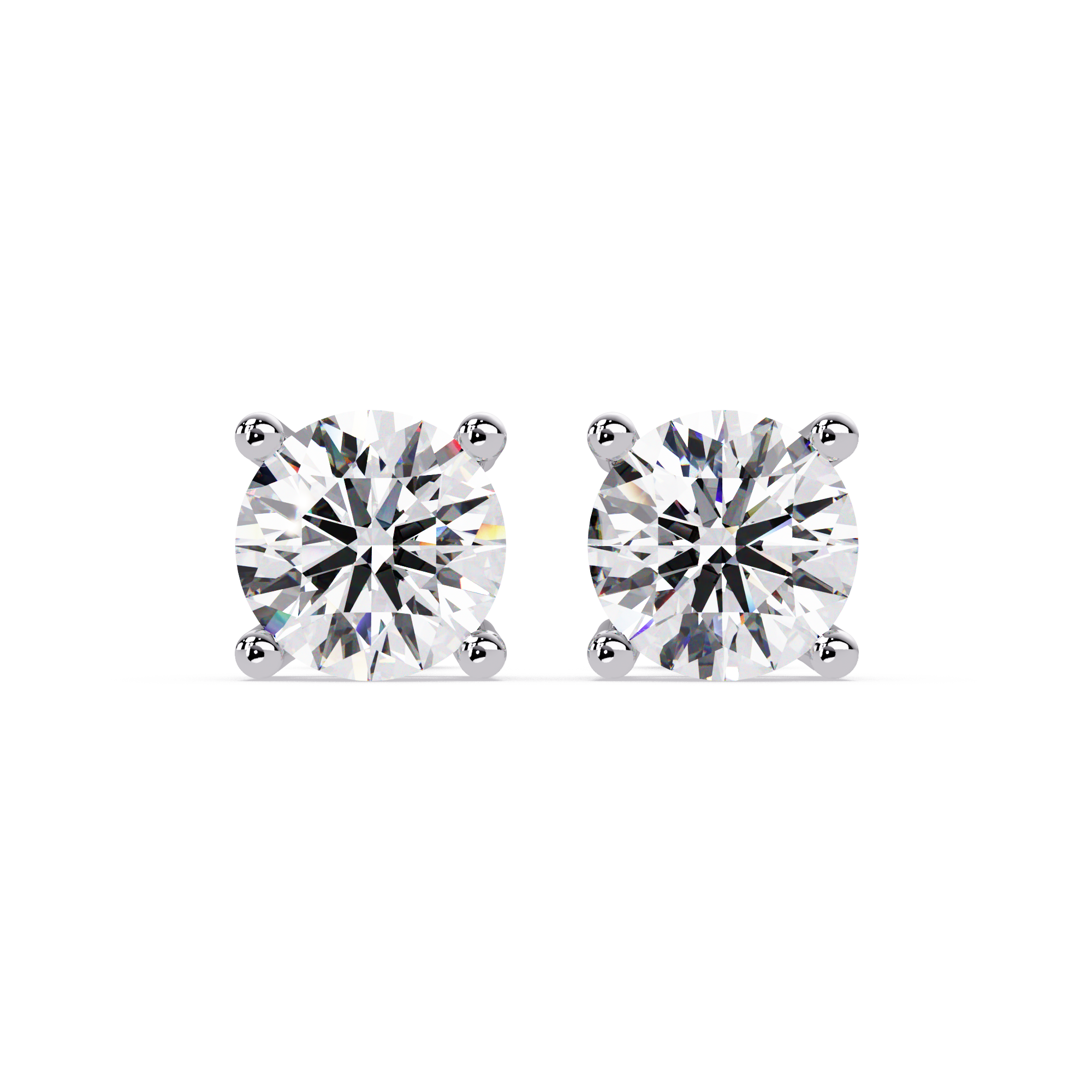 Round Brilliant Cut Solitaire Stud Earrings – 2.57 CTW
